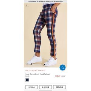Super Skinny Check Taped Pants